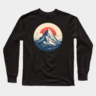 Mountain in Japan Red Sun Long Sleeve T-Shirt